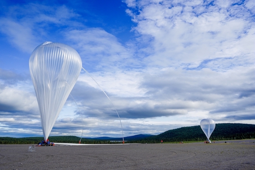 Ballon stratosphérique ouvert (BSO) prêt pour le lâcher - Esrange, 2021